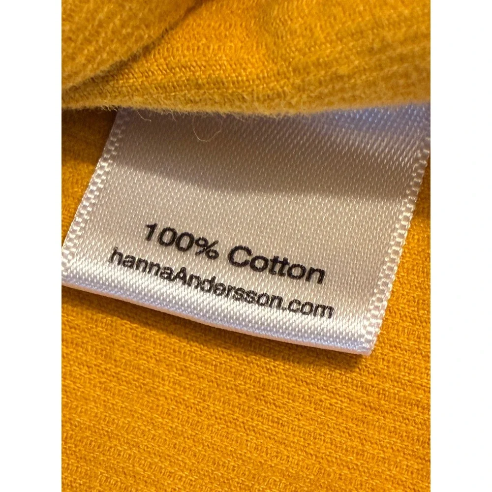 Hanna Andersson Girls Mustard Yellow Corduroy Tiered Dress 120cm US 6-7 Cotton